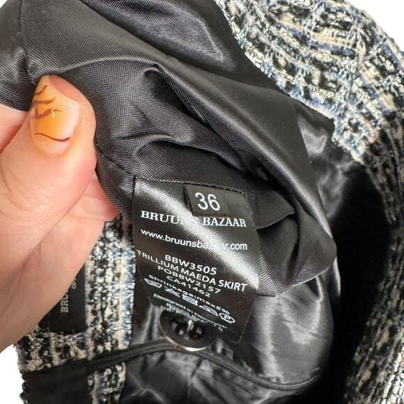 Bruuns Bazaar Trillium Maeda Tweed Skirt Wool Blend EU 36 US 6 Work Preppy - Picture 10 of 13